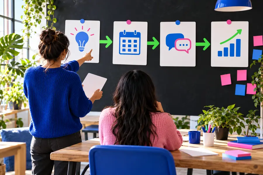 Illustration of social insights used to review published content